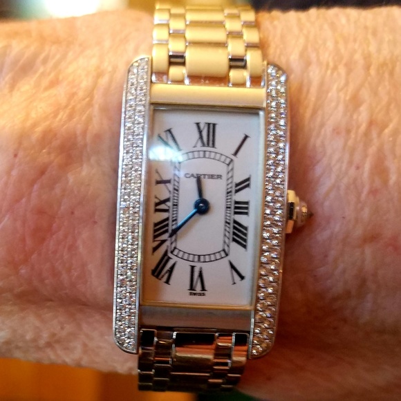 Ladies Cartier Tank Americaine 18k White Gold - Picture 4 of 8